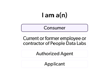 PeopleDataLabs who you are selection