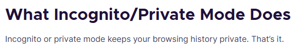 What Firefox Incognito does