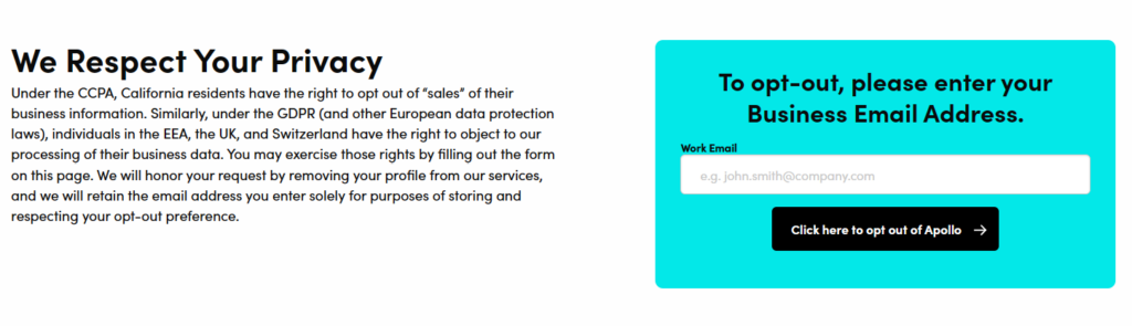 Apollo opt out form