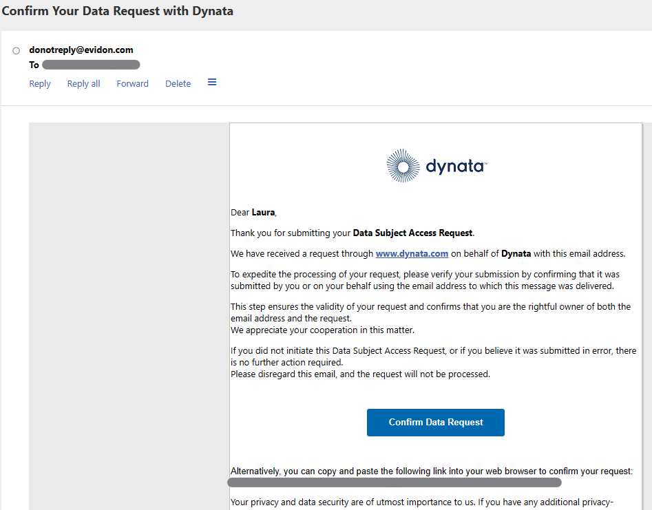 Dynata email confirmation