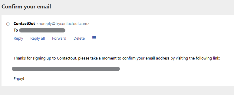 ContactOut sign up email