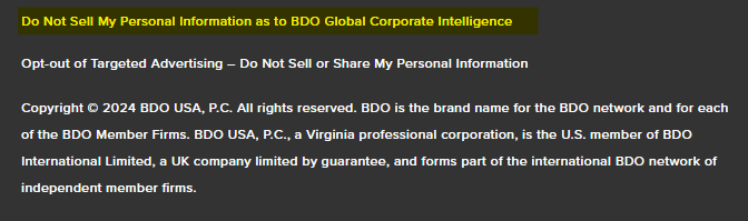 BDO footer