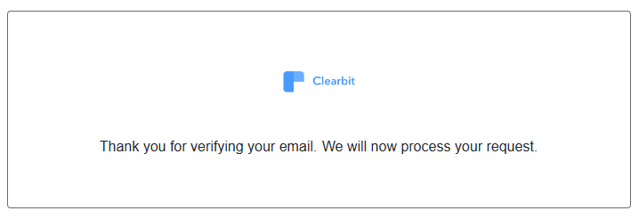 Clearbit request submitted 