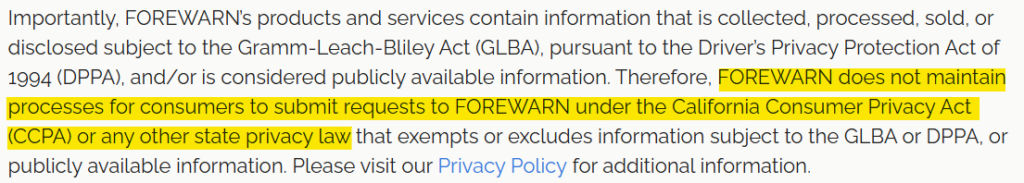 Forewarn important opt out information 