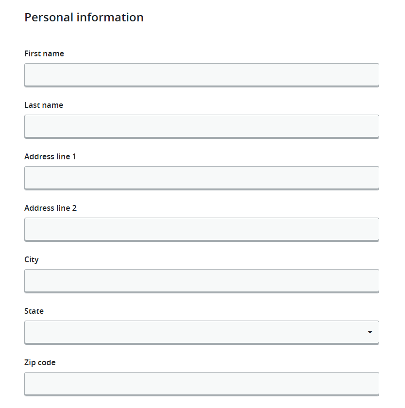 Opt out form - personal information 