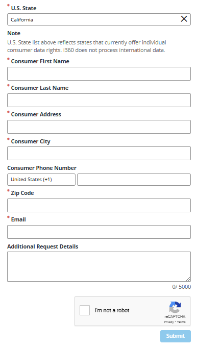 i-360 opt out form personal information 