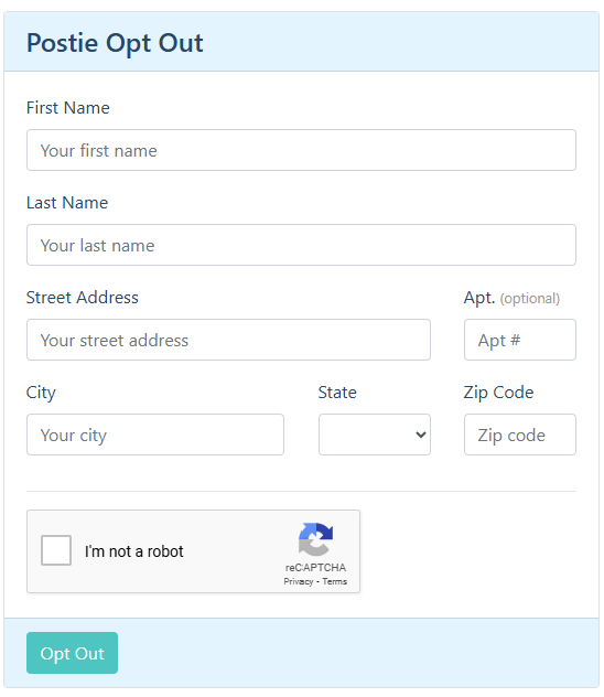 Postie opt out form