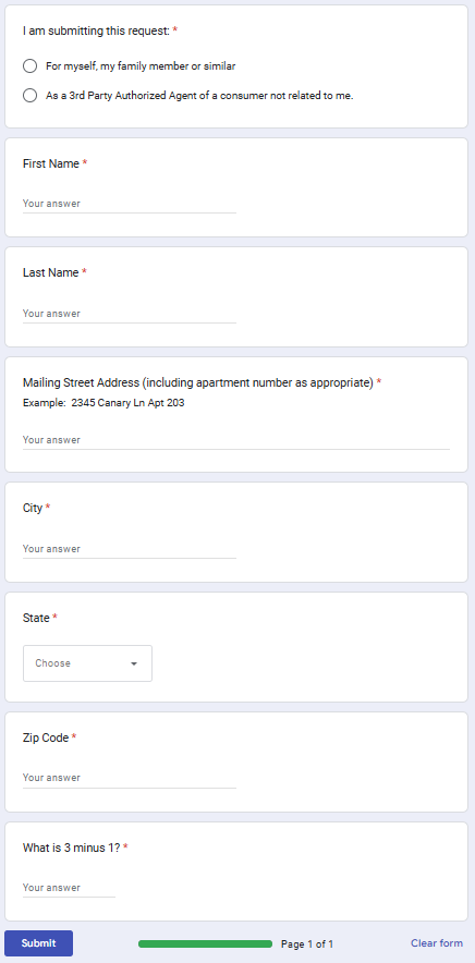 SpectrumLists opt out form