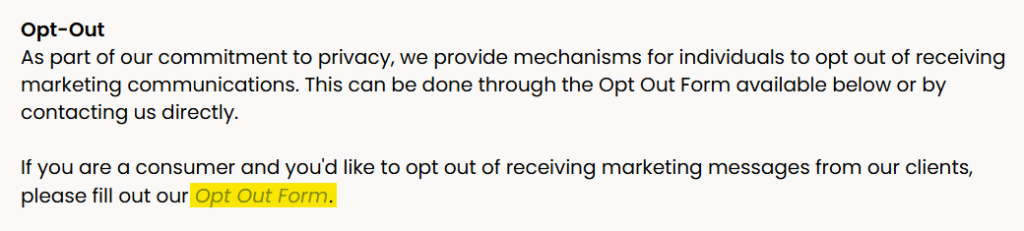 DecisionLinks opt-out information 