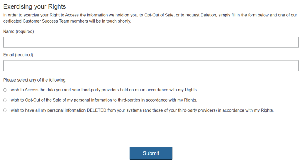 Dice opt out form