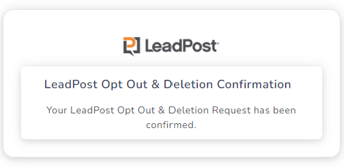 LeadPost request confirmation