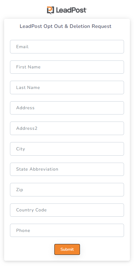 LeadPost opt out form