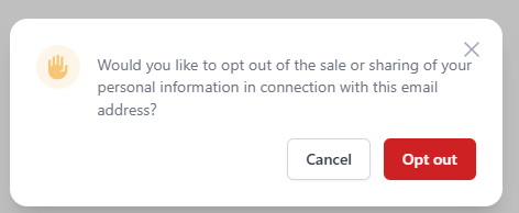 LiveIntent opt out button