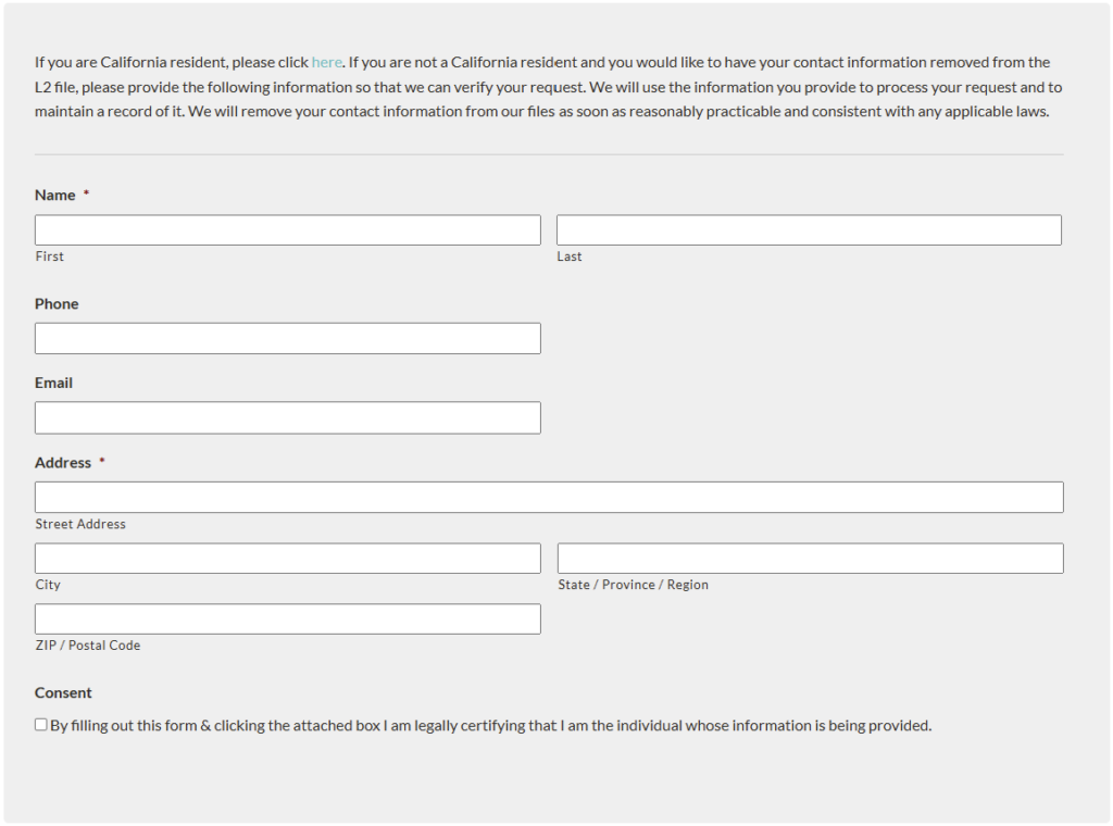 L2Political opt-out form