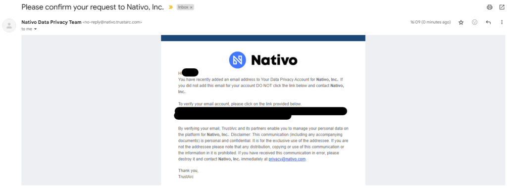 Nativo email link