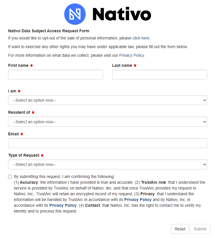 Nativo opt out form