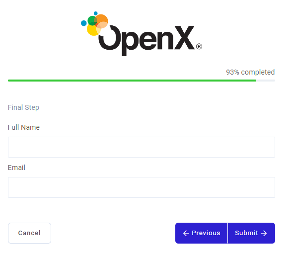 OpenX opt out form - name and email