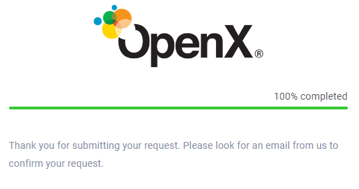 OpenX message to check your email