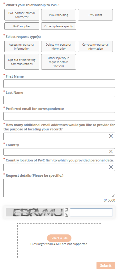 PwCUS opt out form