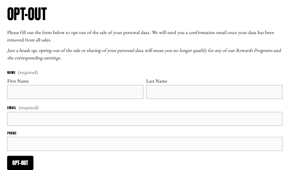 ReklaimYours opt-out form