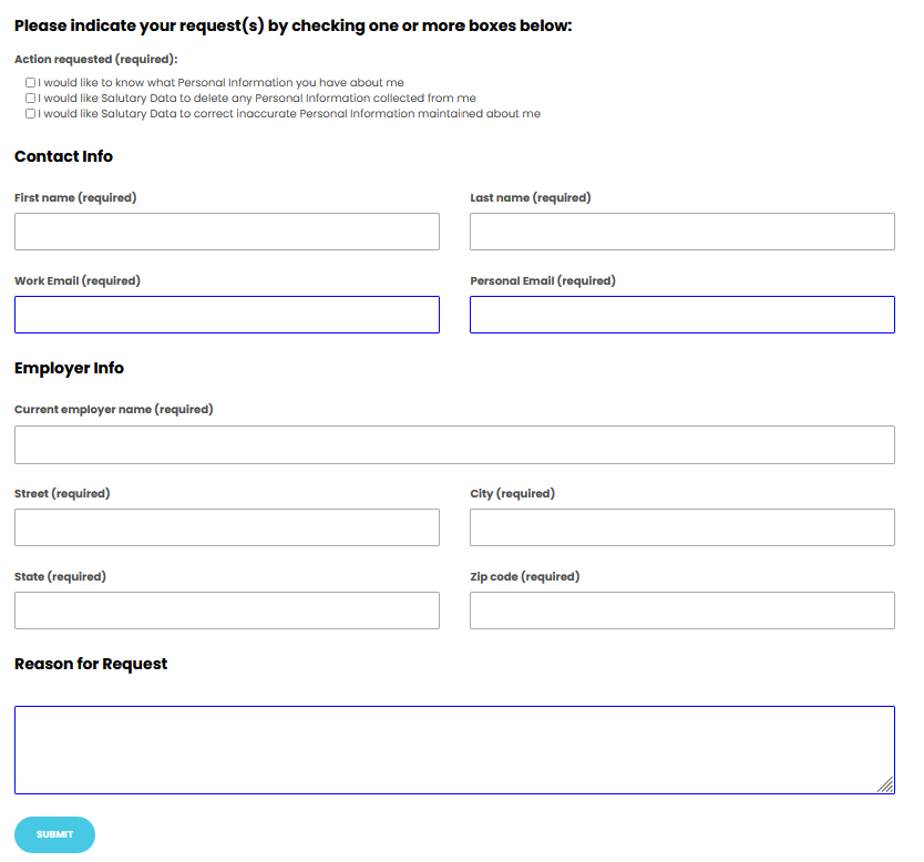 SalutaryData form