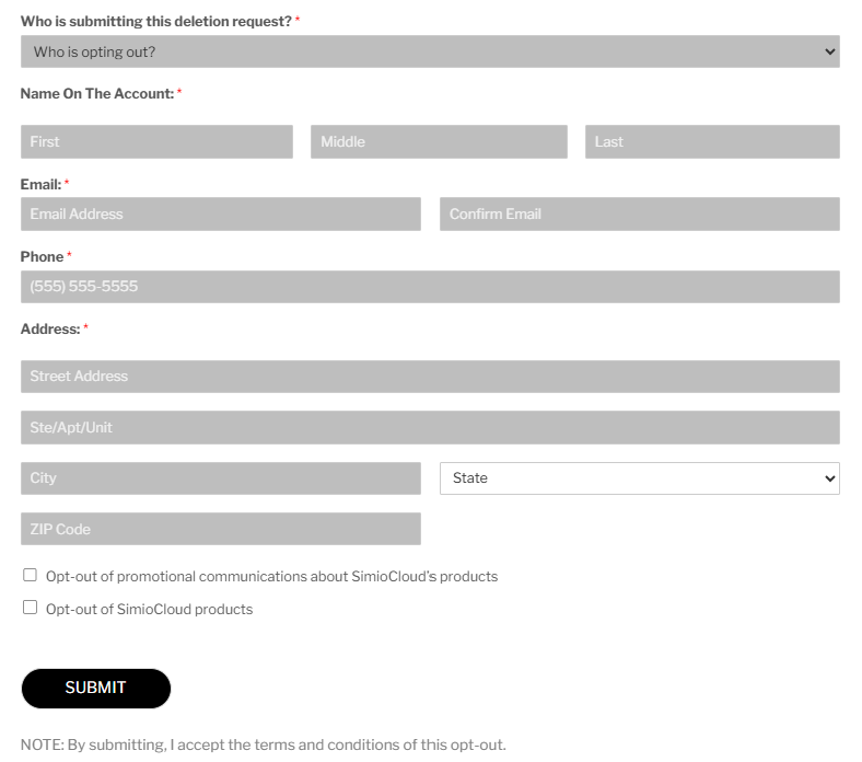 SimioCloud opt out form