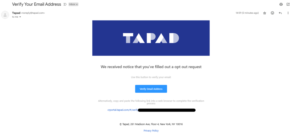 Tapad email link