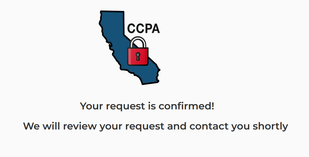 Alphonso CCPA request confirmed