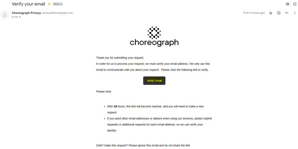 Choreograph email link