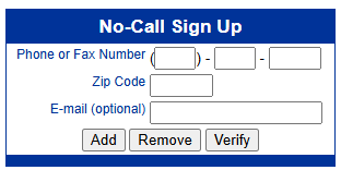 Colorado No Call verify form