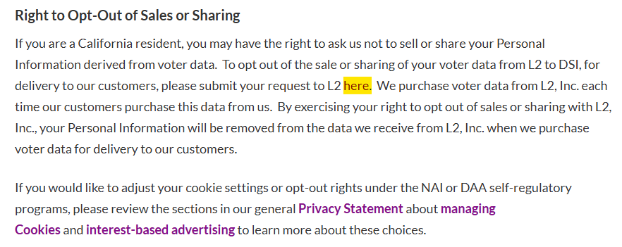 IntranetQuorum 'Right to Opt-Out of Sales or Sharing' section