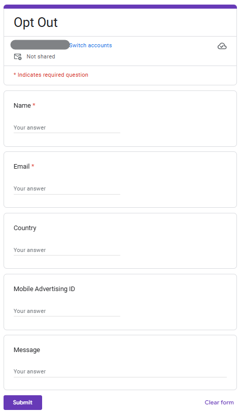 Lifesight opt out form