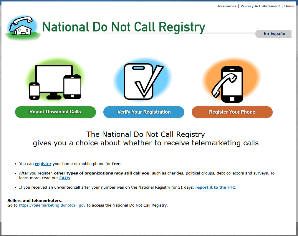 National Do Not Call List