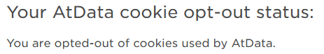 AtData "You are opted-out of cookies used by AtData"