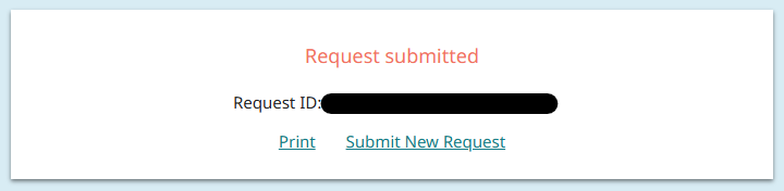 Bridg request submitted 