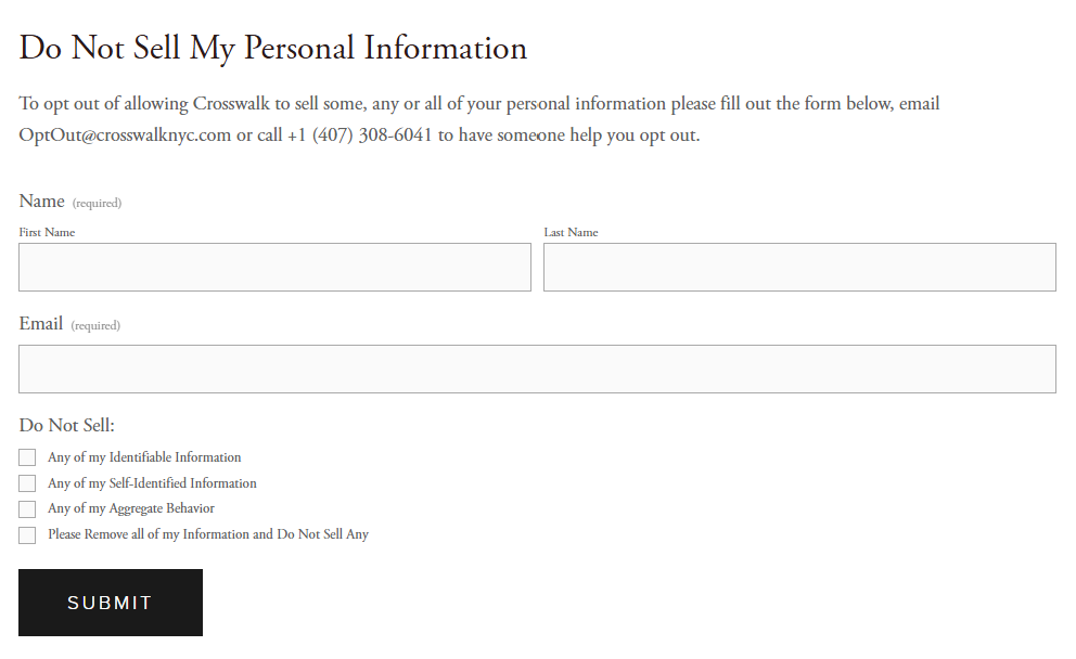 CrosswalkNYC opt out form