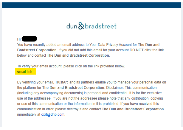 DNBUtility email confirmation link 