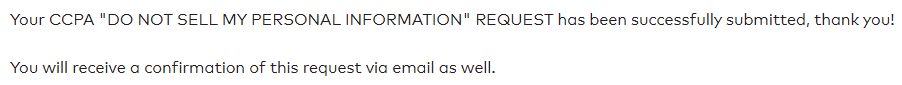 DTN opt out request submitted 