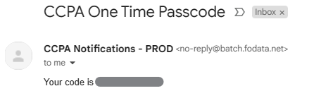 FirstOrion email passcode 