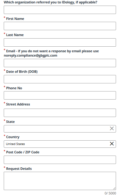 IDology opt out form