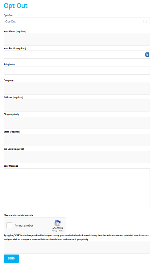 ListServiceDirect opt out form