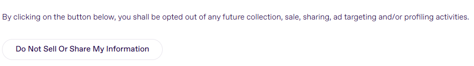Madhive "Do Not Sell or Share My Information" button 