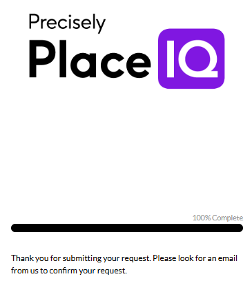 PlaceIQ message to check your email 