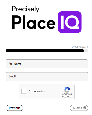 PlaceIQ form - name and email 