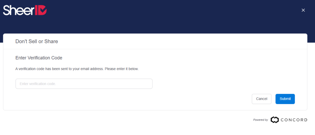SheerID enter email code