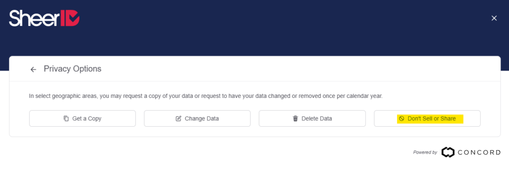 SheerID privacy options 
