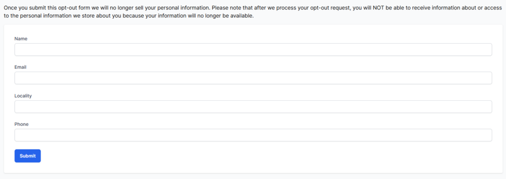 Structure opt out form