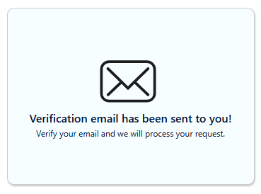 VentiveIQ "Verification email has been sent to you!" 