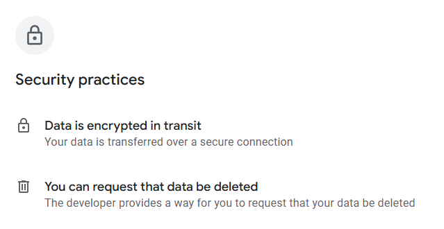 Voxer security practices (according to Google Play)