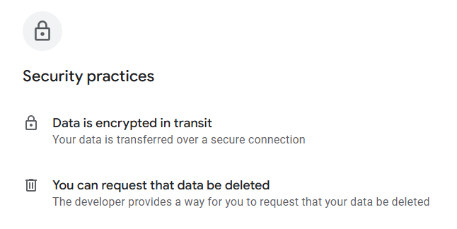 AliExpress security practices as per its Google Play page
